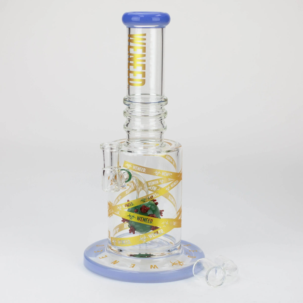 WENEED 10-Inch Bio Hazard Dab Rig with Diffuser in Blue