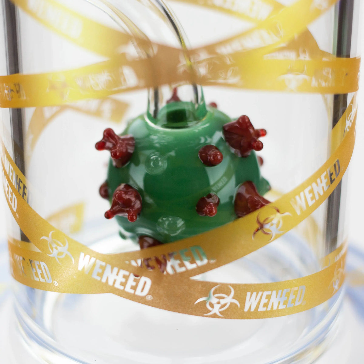 Green Water Diffuser in the WENEED 10-Inch Bio Hazard Dab Rig