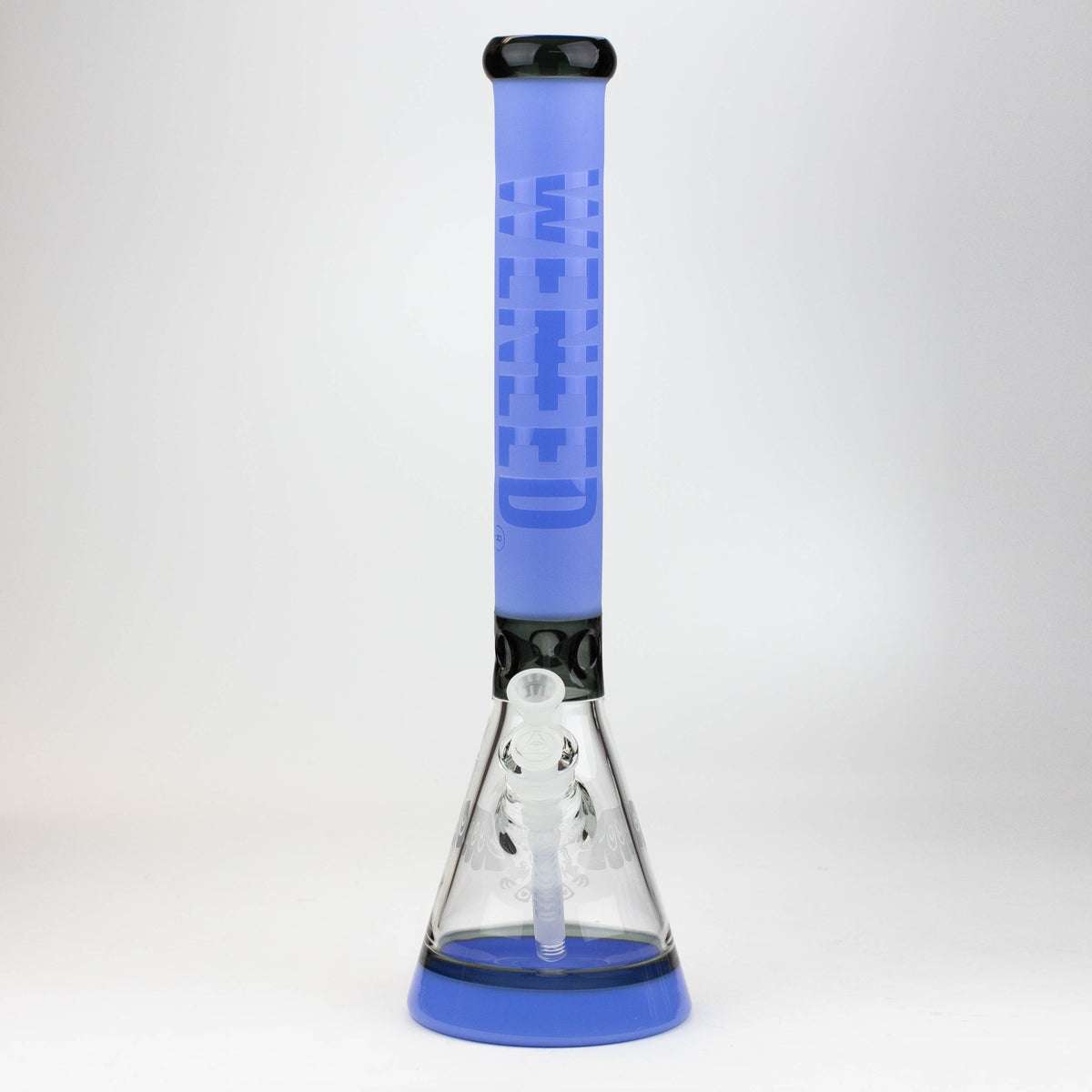 Front View of the 19 Inch Blue Mayan King Beaker Bong from WENEED Glass