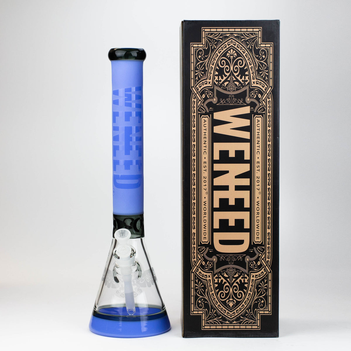 19 Inch Mayan King Beaker Bong from WENEED Glass with packaging