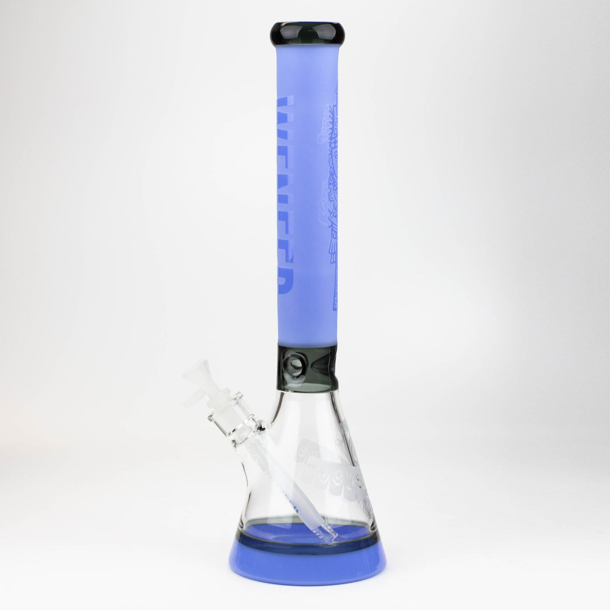 Side View of the blue 19 Inch Mayan King Beaker Bong from WENEED Glass