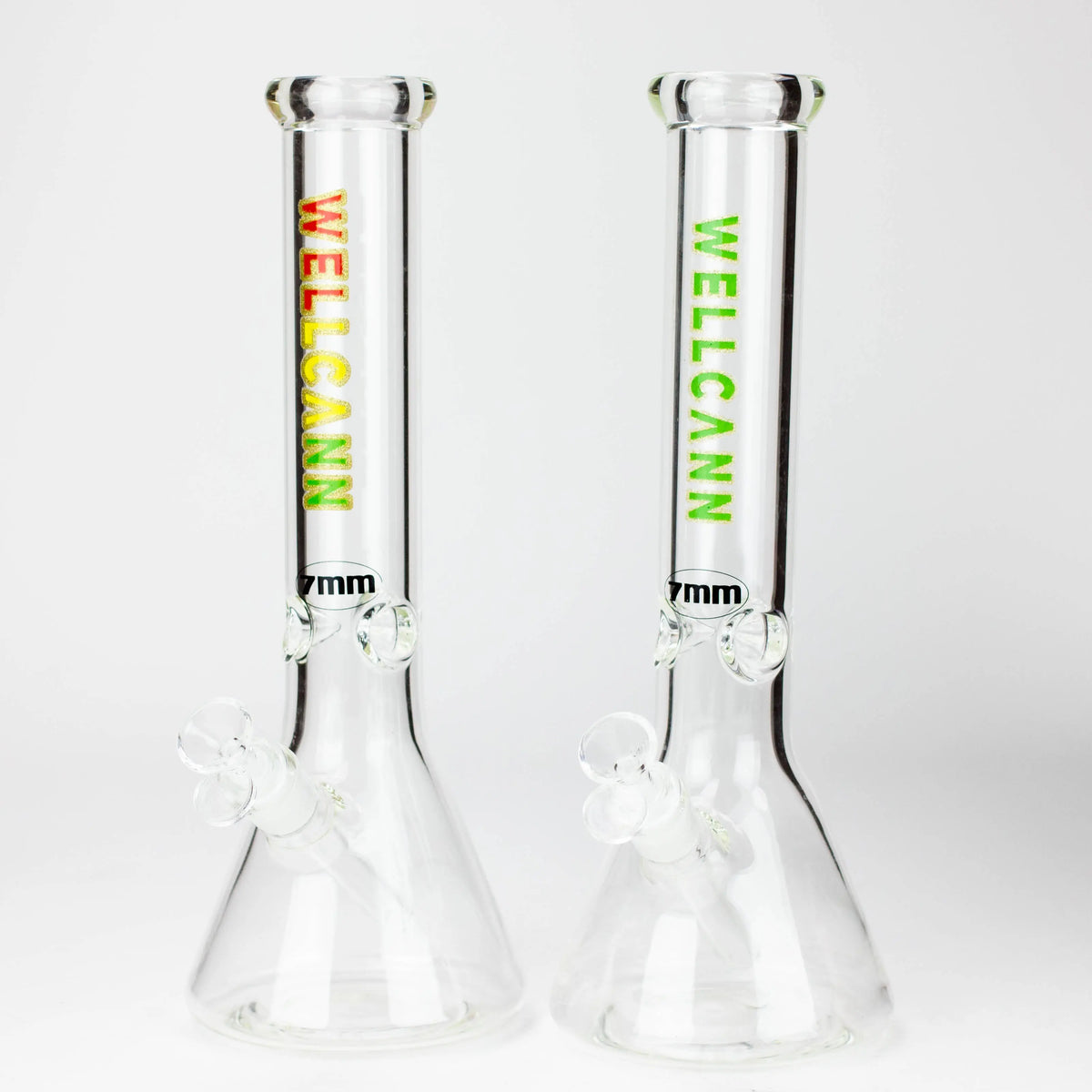 Two 14 Inch Glass Beaker Bongs by Wellcann