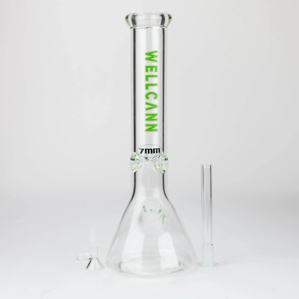 14 Inch Glass Beaker Bong by Wellcann with Glass Bowl Piece and downstem