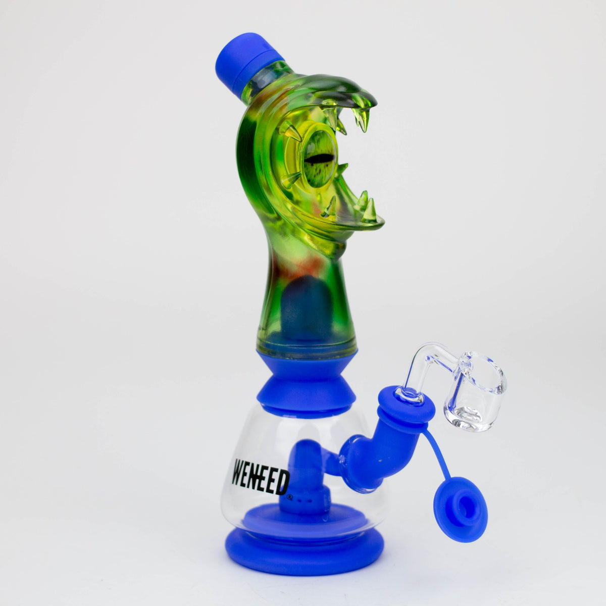 9 Inch Monster Eye Blue Silicone Dab Rig from WENEED