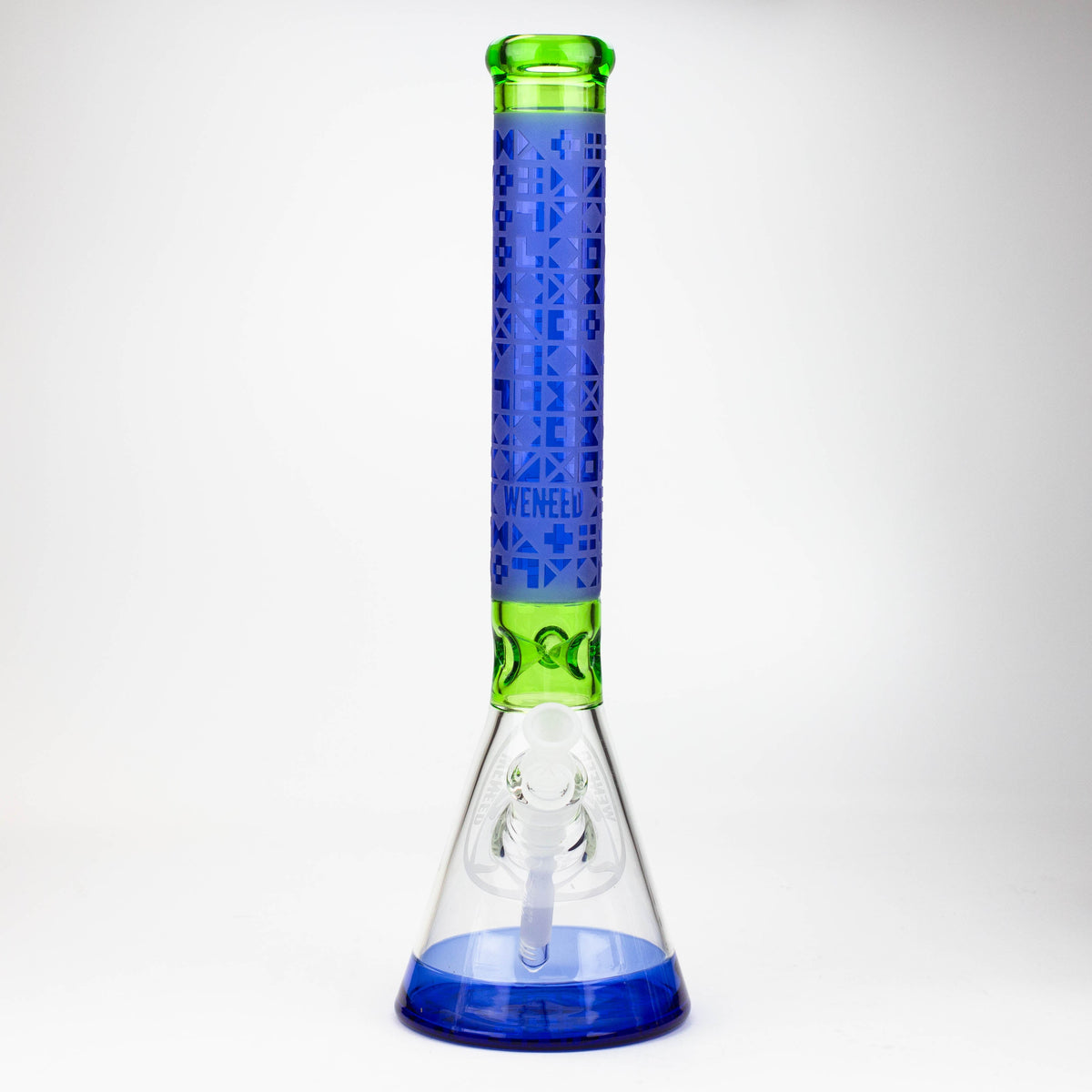 Front View of the WENEED 18 inch Cipher Text Beaker Bong 