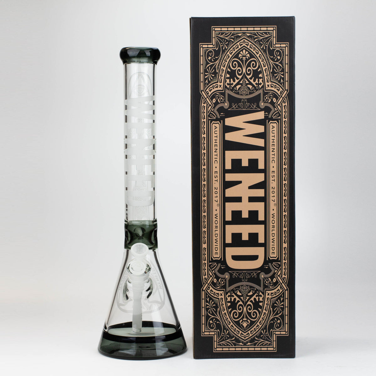 WENEED 18-inch Clear Crucifix Beaker Bong with Branded Box