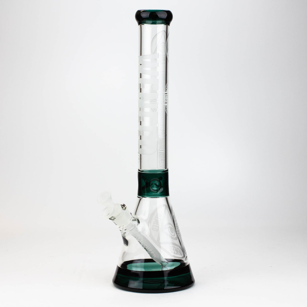 WENEED 18-inch Clear Crucifix Green Beaker Bong 