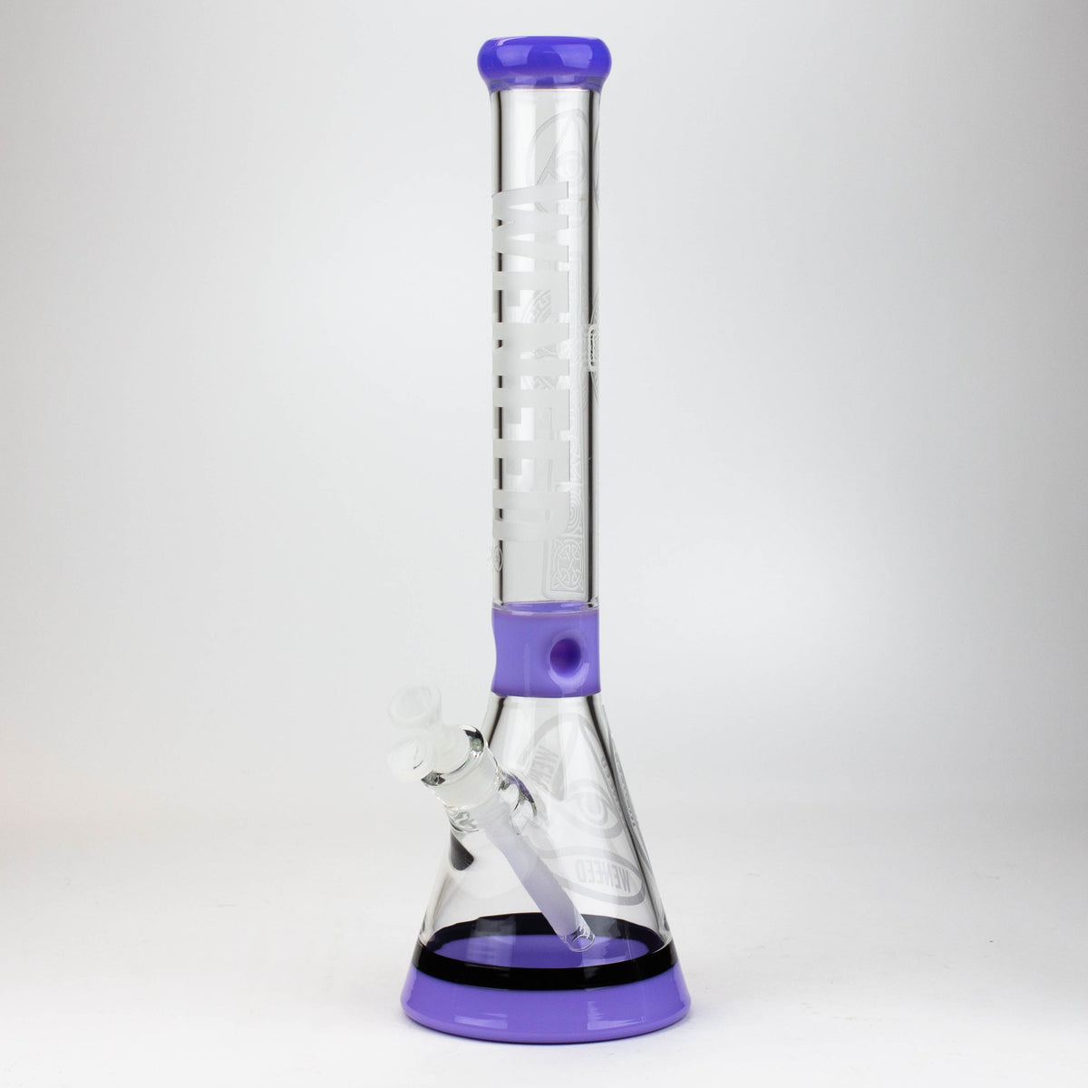 WENEED 18-inch Clear Crucifix Purple Beaker Bong 