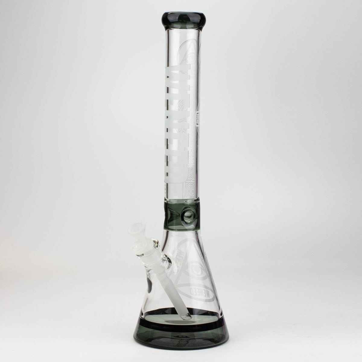 WENEED 18-inch Clear Crucifix Black Beaker Bong 