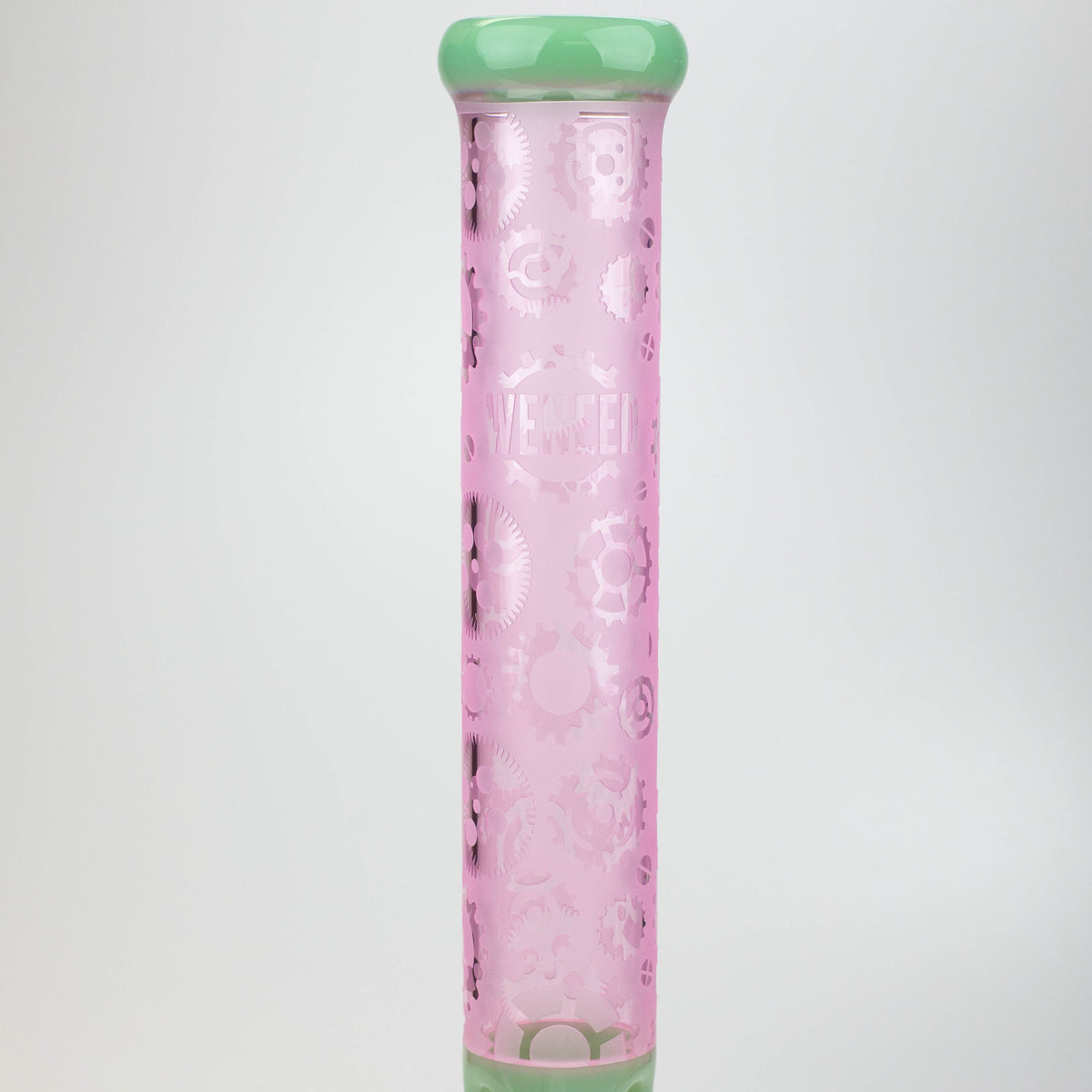 Pink Glass Neck of the WENEED High Gear 19 inch Beaker Bong