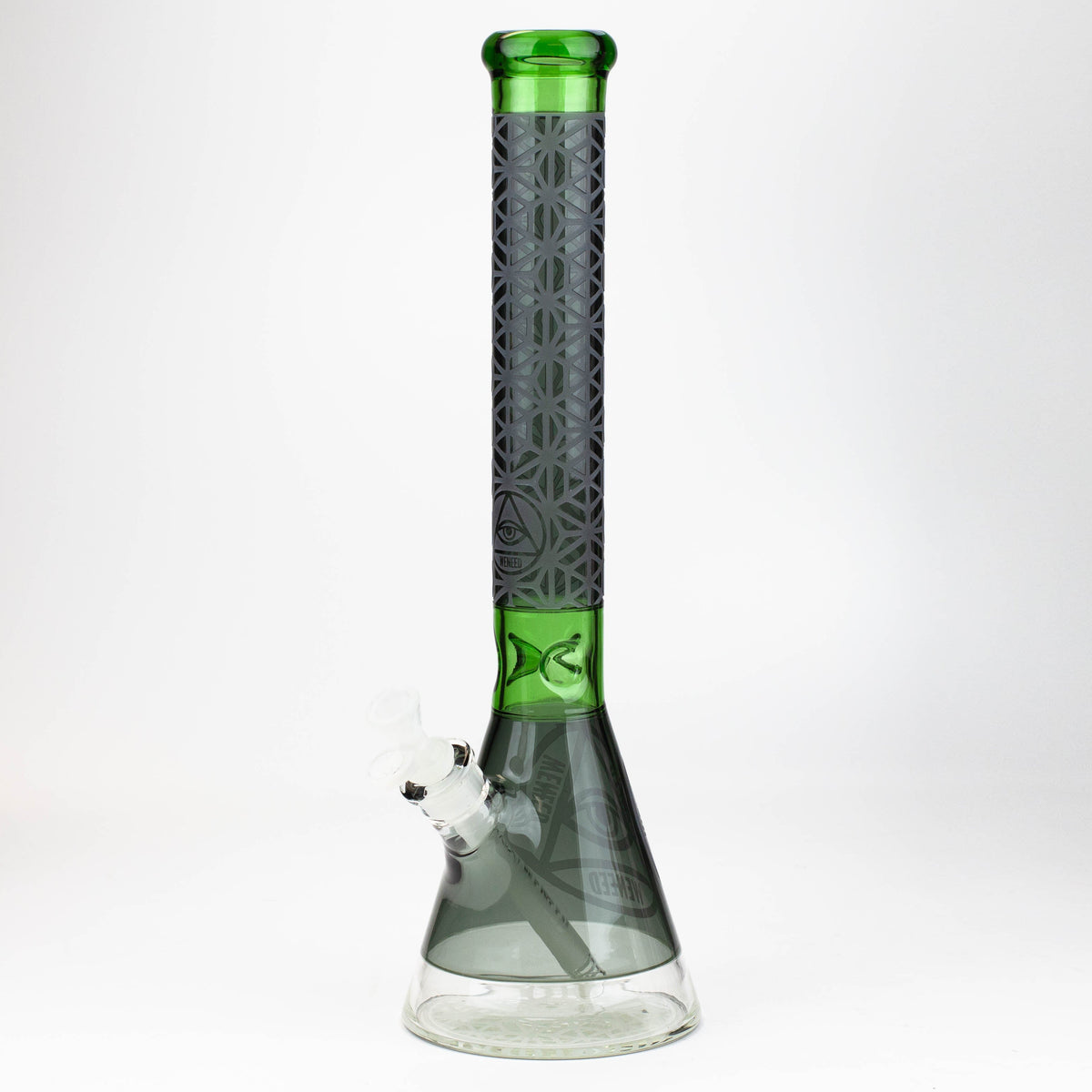 WENEED- 18 Inch Lattice Web Green Beaker Bong 