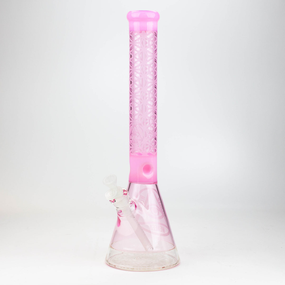 WENEED- 18 Inch Lattice Web Beaker Bong in Pink