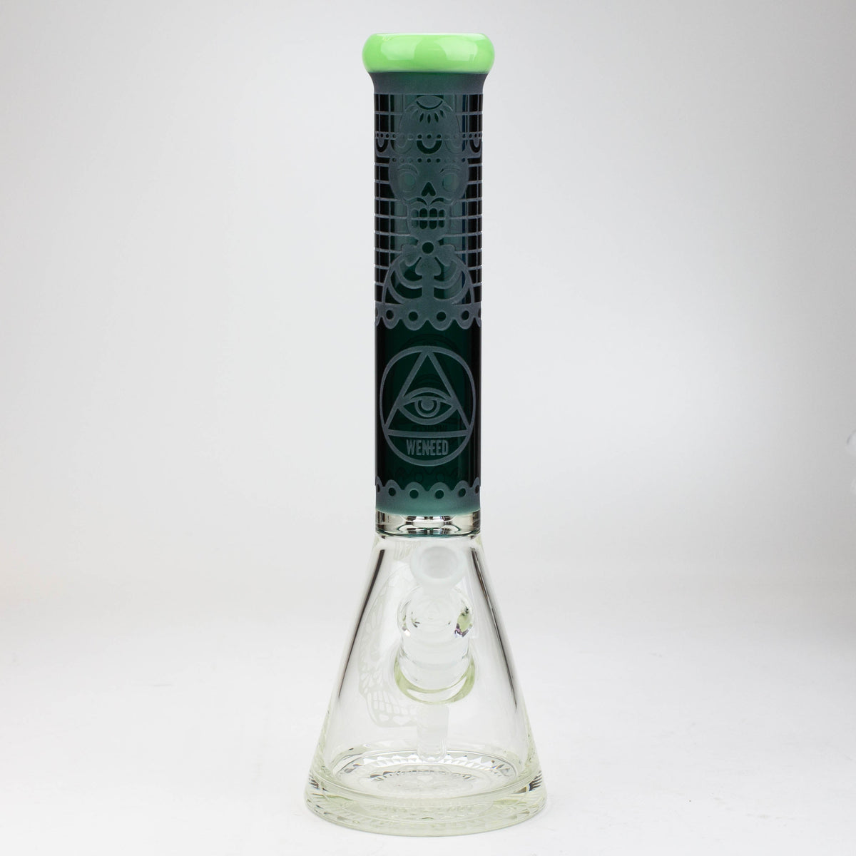 Front View of the Memento Mori WENEED 16 inch Beaker Bong 