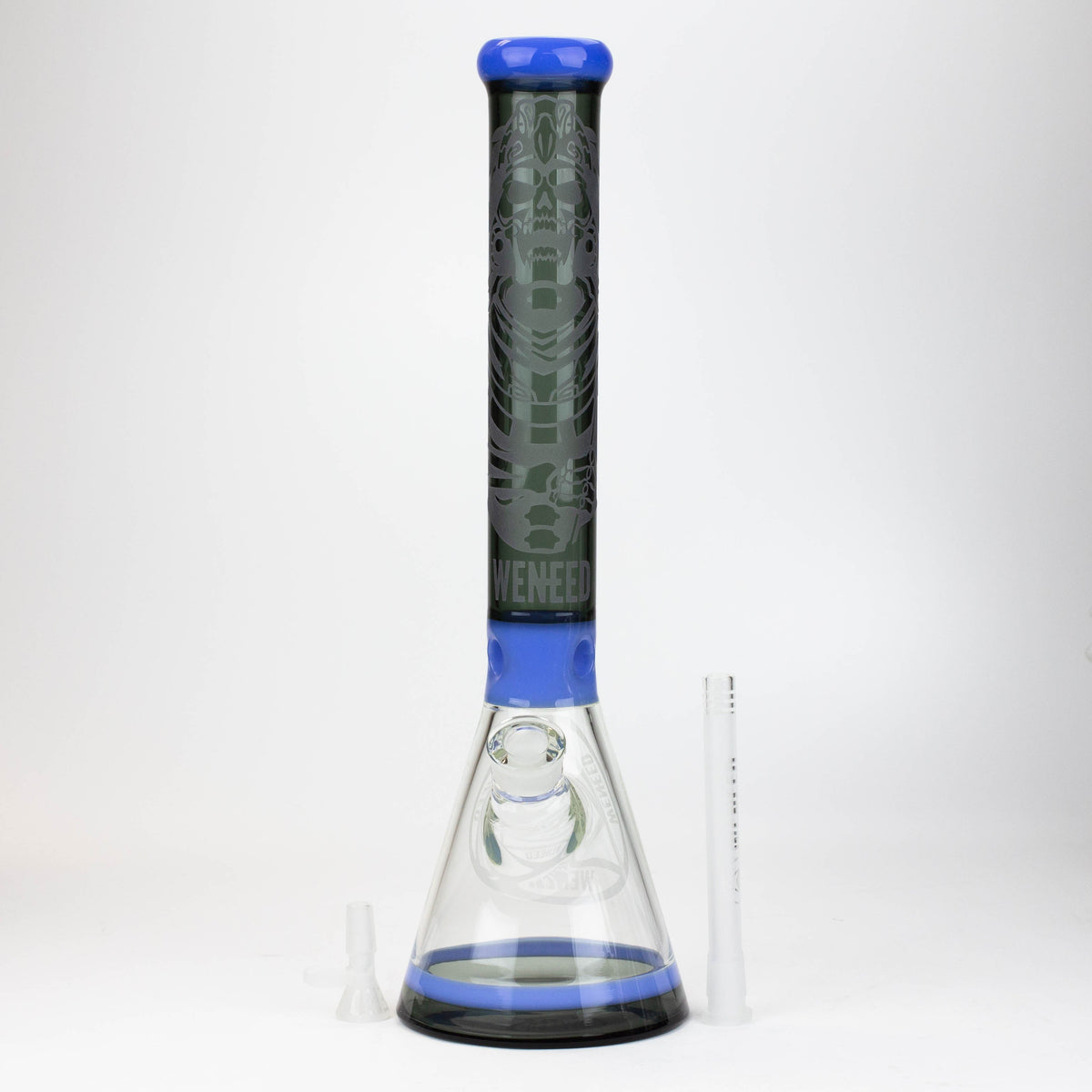 WENEED 18 Inch Undead Warrior Beaker Bong with frosted bowl piece and downstem