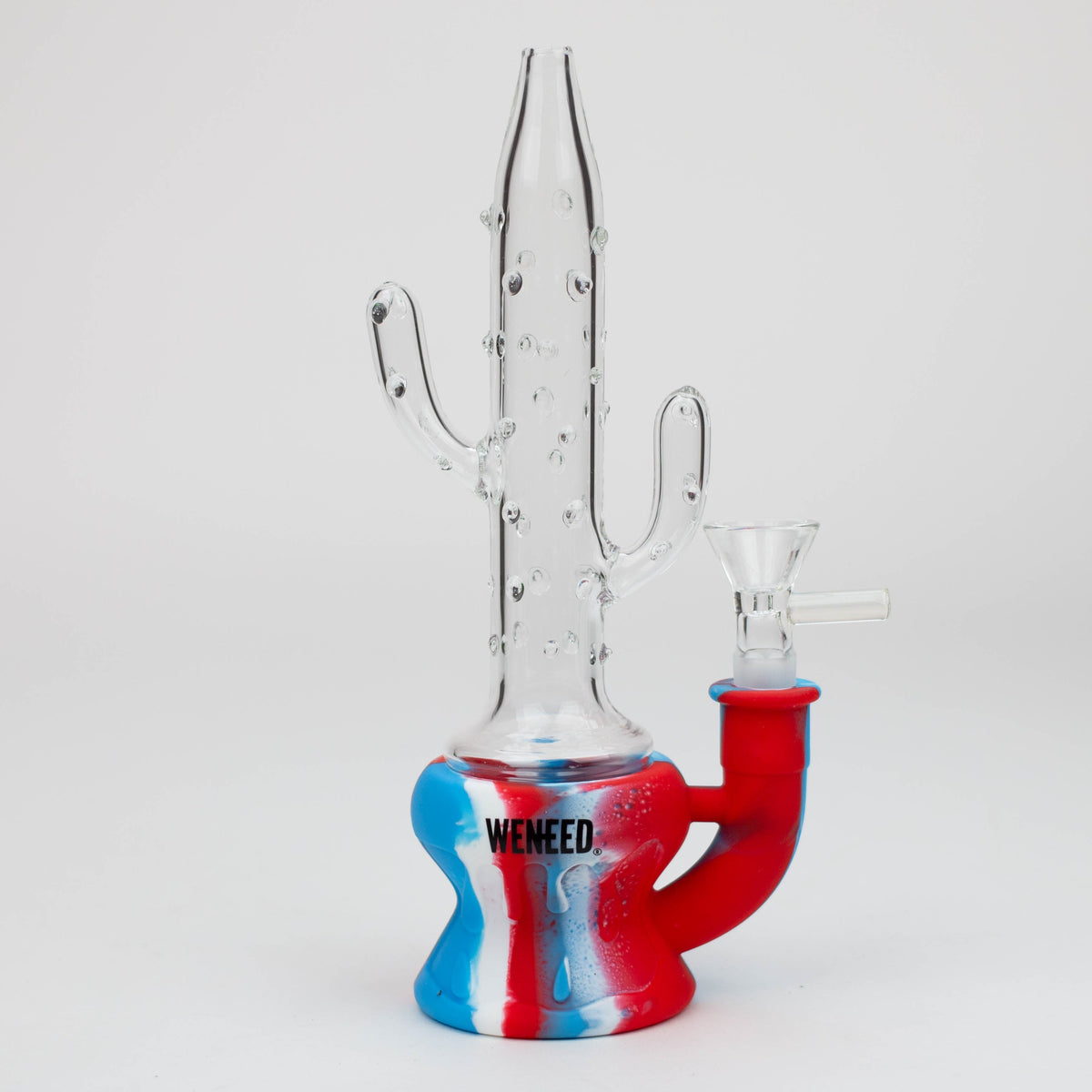 WENEED®- 9" Silicone Cactus Bong - Blue/Red - Canada