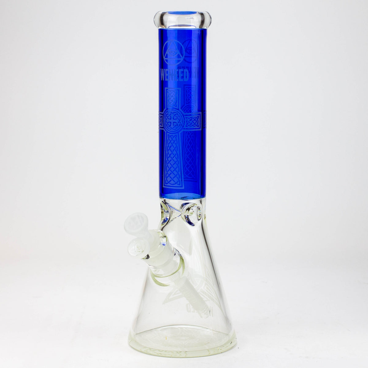 WENEED® -14" Diamond Crucifix Glass Beaker Bong Full View