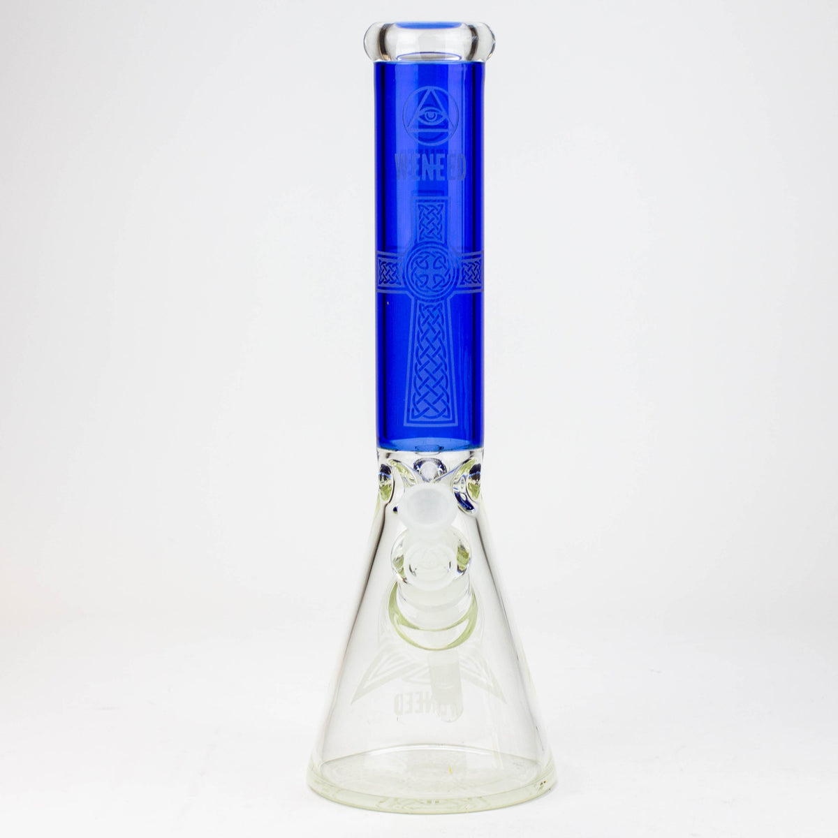 WENEED® -14" Diamond Crucifix Glass Beaker Bong Front View