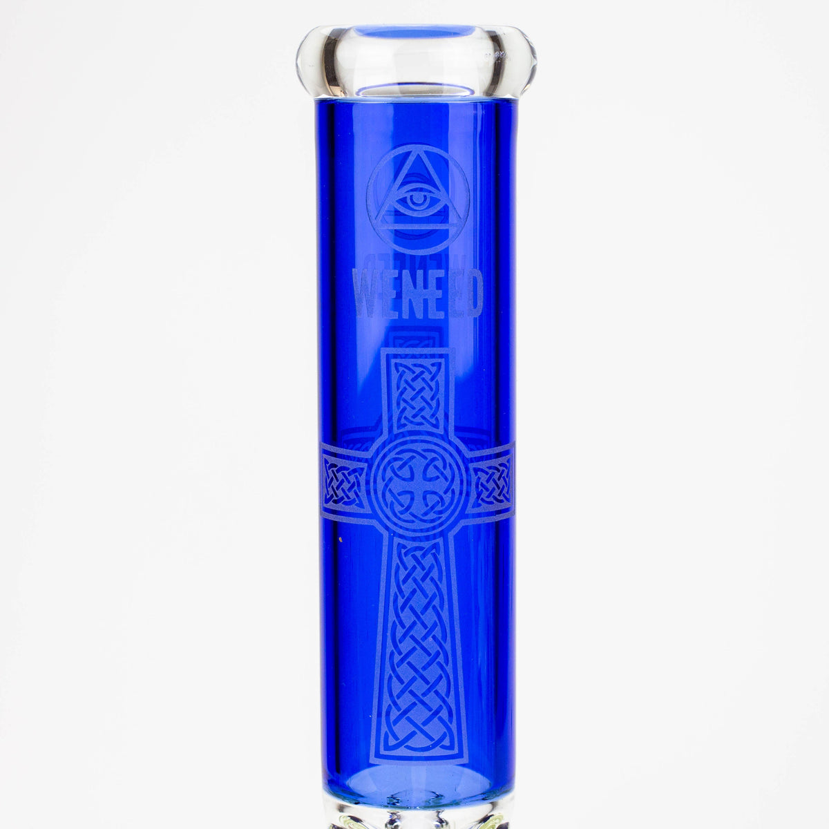 WENEED® -14" Diamond Crucifix Glass Beaker Bong Close Up Shot