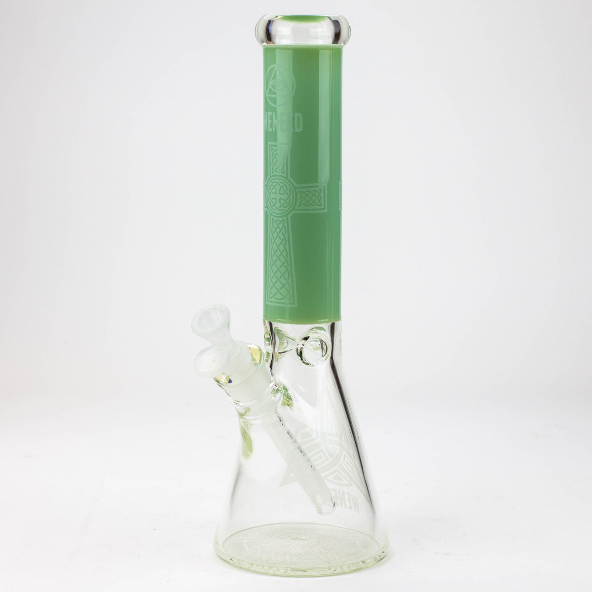 WENEED® -14" Diamond Crucifix Green Glass Beaker Bong