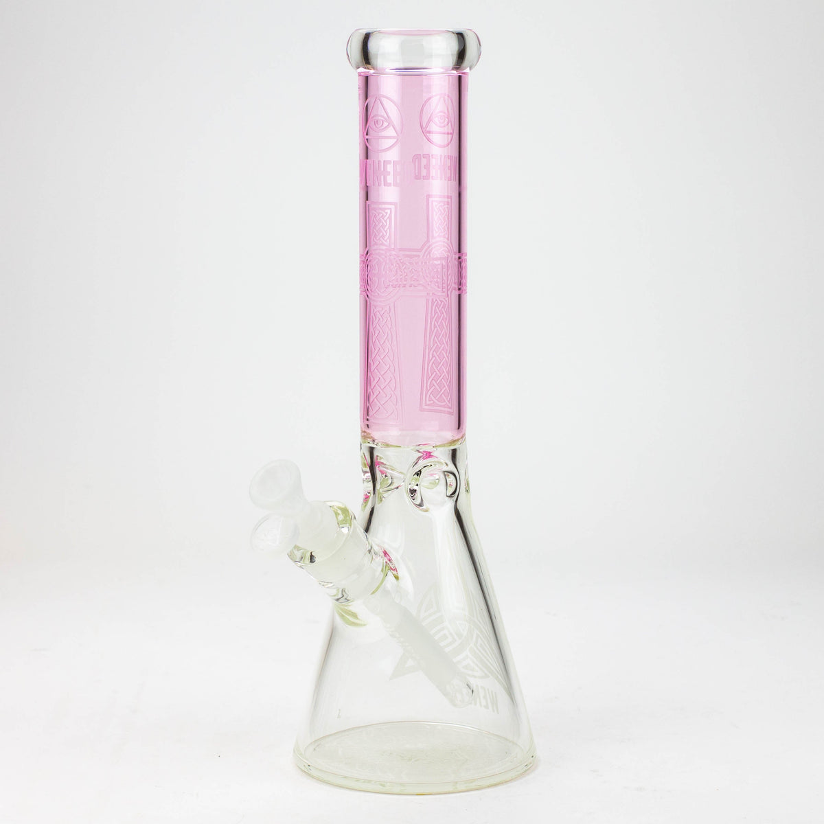 WENEED® -14" Diamond Crucifix Pink Glass Beaker Bong