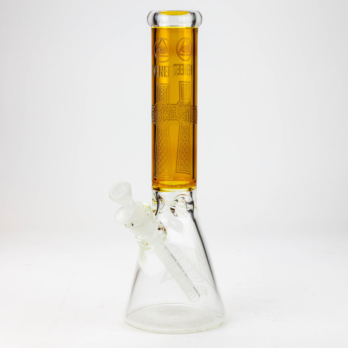 WENEED® -14" Diamond Crucifix Orange Glass Beaker Bong