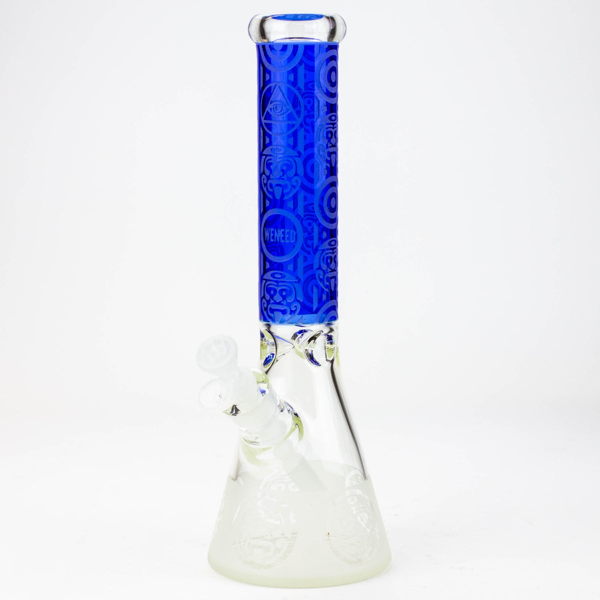 WENEED 14 inch Tribal Warrior Blue Beaker Bong