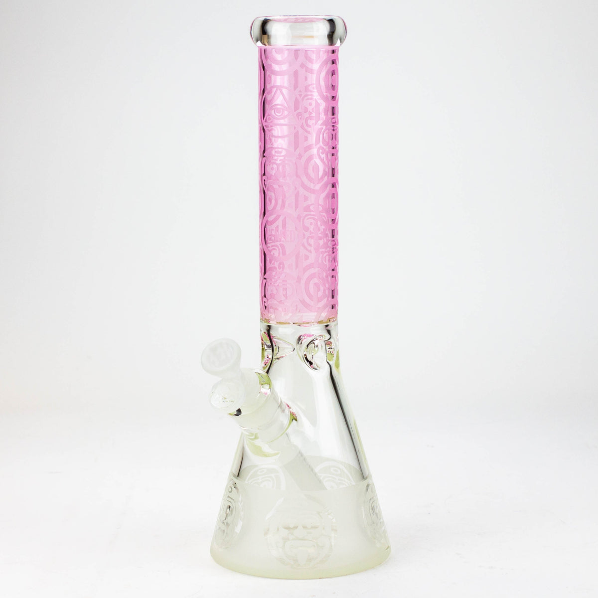 WENEED 14 inch Tribal Warrior Pink Beaker Bong