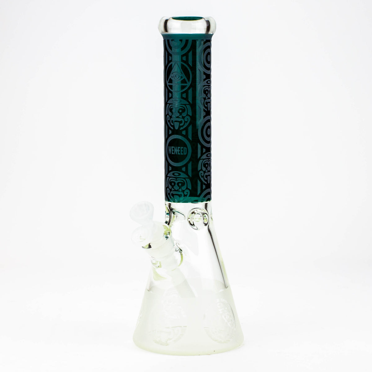 WENEED 14 inch Tribal Warrior Green Beaker Bong