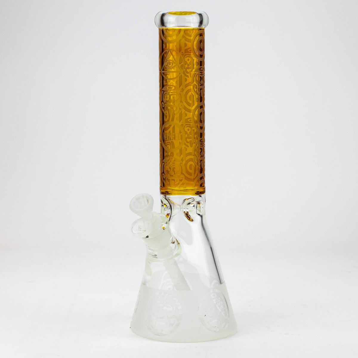 WENEED 14 inch Tribal Warrior Yellow Beaker Bong