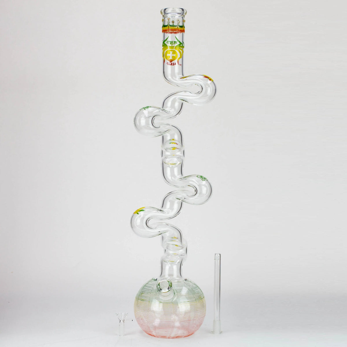 29 Inch Huge Kink Zong Beaker Bong from XTREME Glass with glass bowl piece for herb and downstem