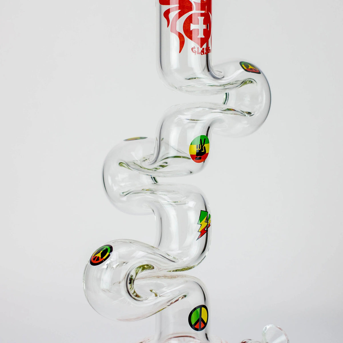 Close Up Body View of the 20 Inch Kink Zong Beaker Bong from XTREME Glass