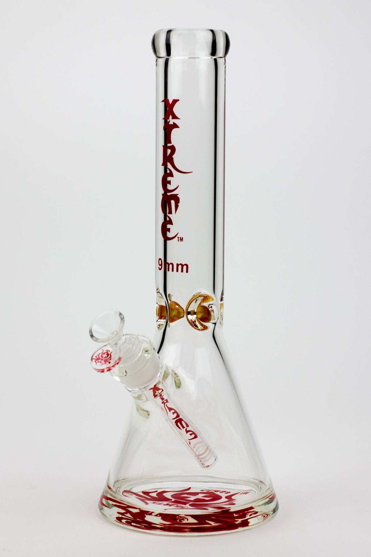 14 Inch Red Scientific Beaker Bong by XTREME Glass